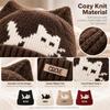 Elastic Knit Cat Ear Beanie Cat Ear Knitted Beanie Hat New Winter Knit Cap  Women Winter Wear