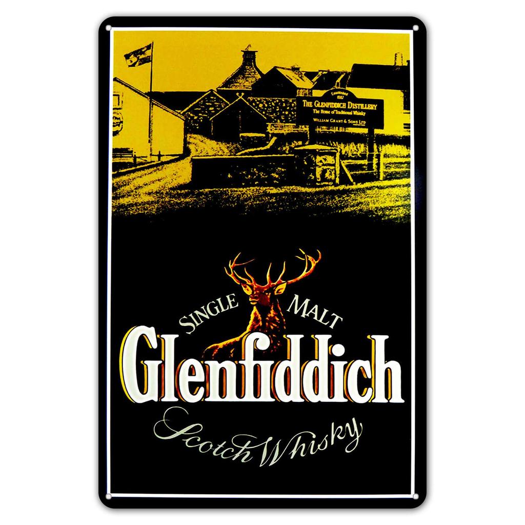pZYPENG Metal Sign Kitchen Wall Glenfiddich Whisky tin Sign Metal Wall Poster Retro Metal Vintage Sign es
