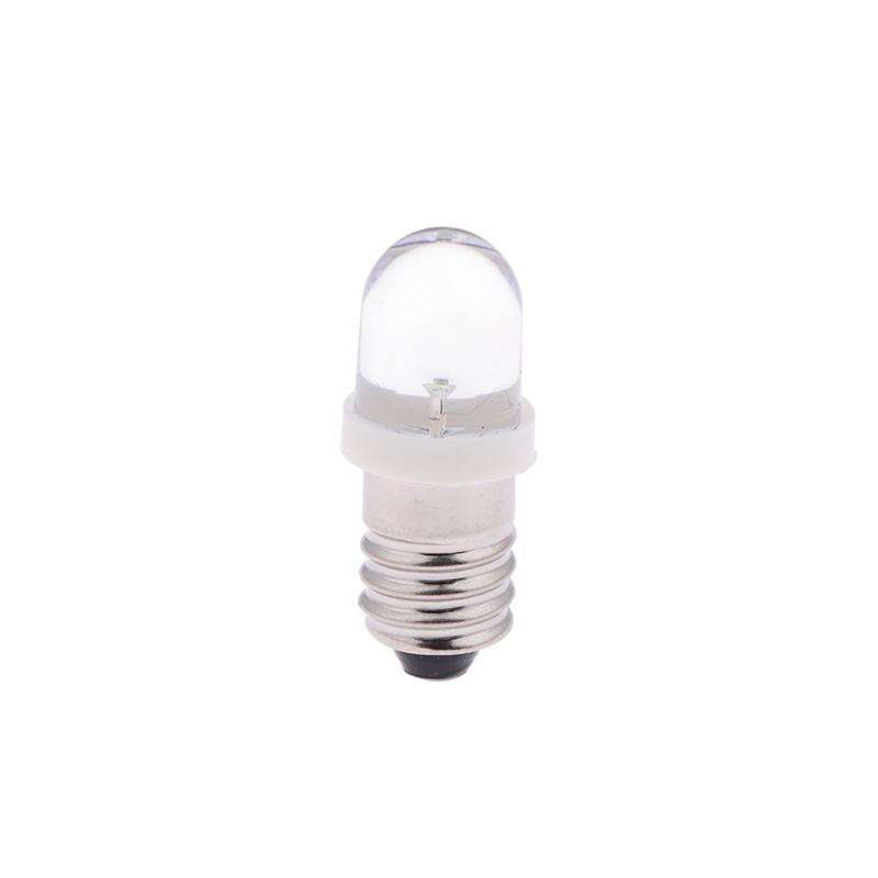 5Pcs Led E10 Dc3V 5V 6V 12V 24V Screw Bulb Warning Signal Bulb E10 Instrumentation Bulb Indicator White Auto Interior Light