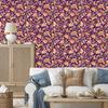 Intricate floral pattern wallpaper in plum, purple and red 50x1000