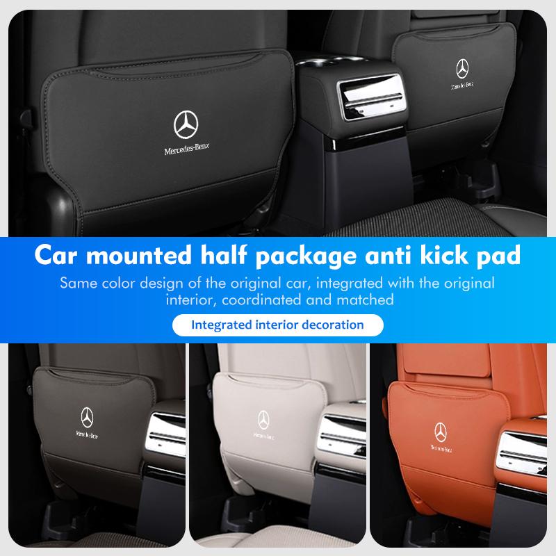 FA02Waterproof Car Seat Anti Kick Pad Back Cushion Prevent Dirty Mat For Mercedes Benz C180 C300 W124 W176 W177 C200 C260 GLC CLE