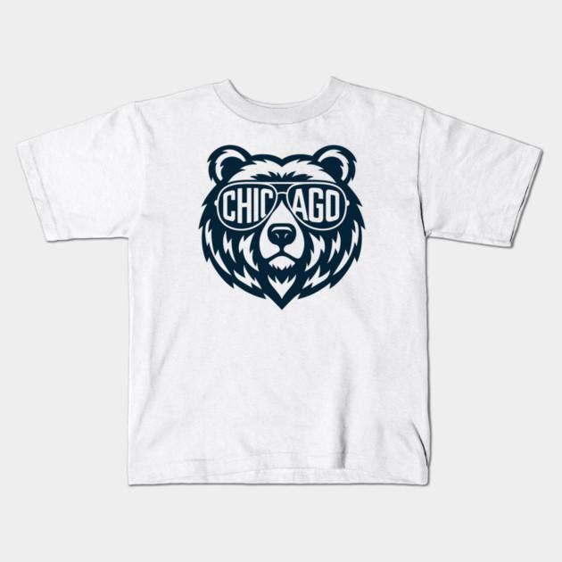 Boys Girls Soft Cotton Graphic Tees Vintage Chicago Bears M5168 Breathable Daily School Wear Kids T-Shirts