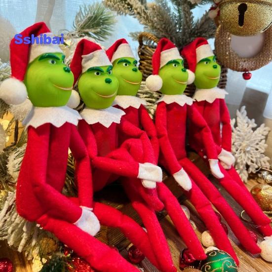 Рождественская кукла-эльф, игрушка из ПВХ, экологически чистая мягкая текстура, универсальный орнамент в виде зеленого эльфа для праздничного декора