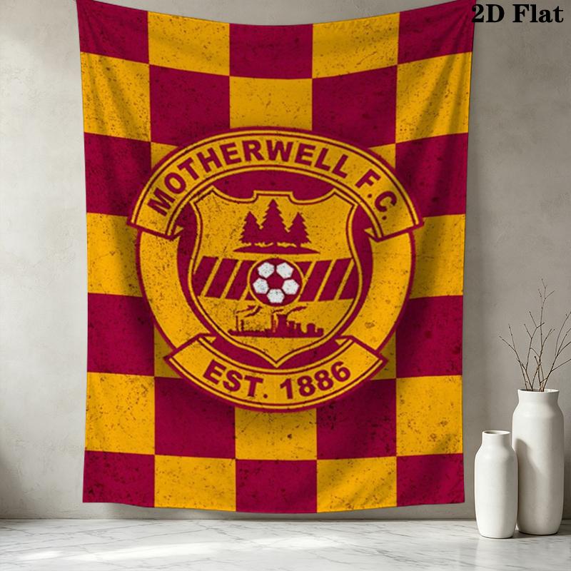 Motherwell FC Wall Tapestry Aesthetic Wall Hanging Printed Fabric Blanket Decorative Tapestries for Bedroom Living Room Home Decor
