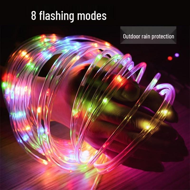 LED Solar Tube Lights: Outdoor Waterproof String & Decorative Holiday Lights for Camping & Atmosphere