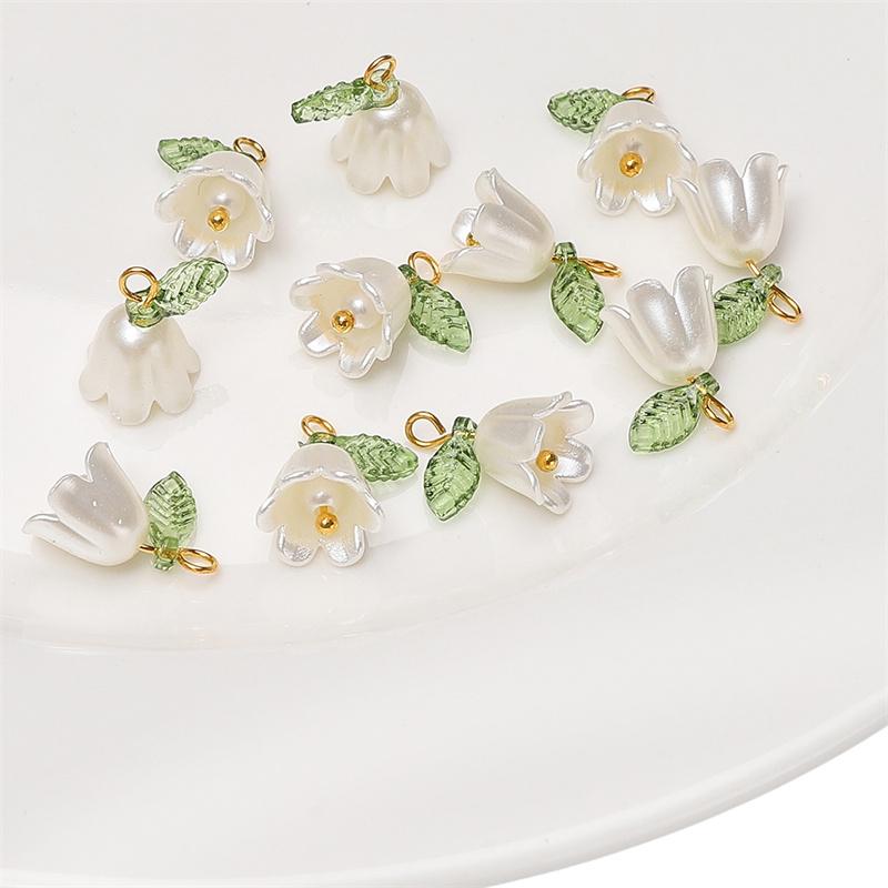 10pcs/bag Acrylic Color Lily Of The Valley Pendant DIY Bracelet Necklace Earrings Jewelry Accessories