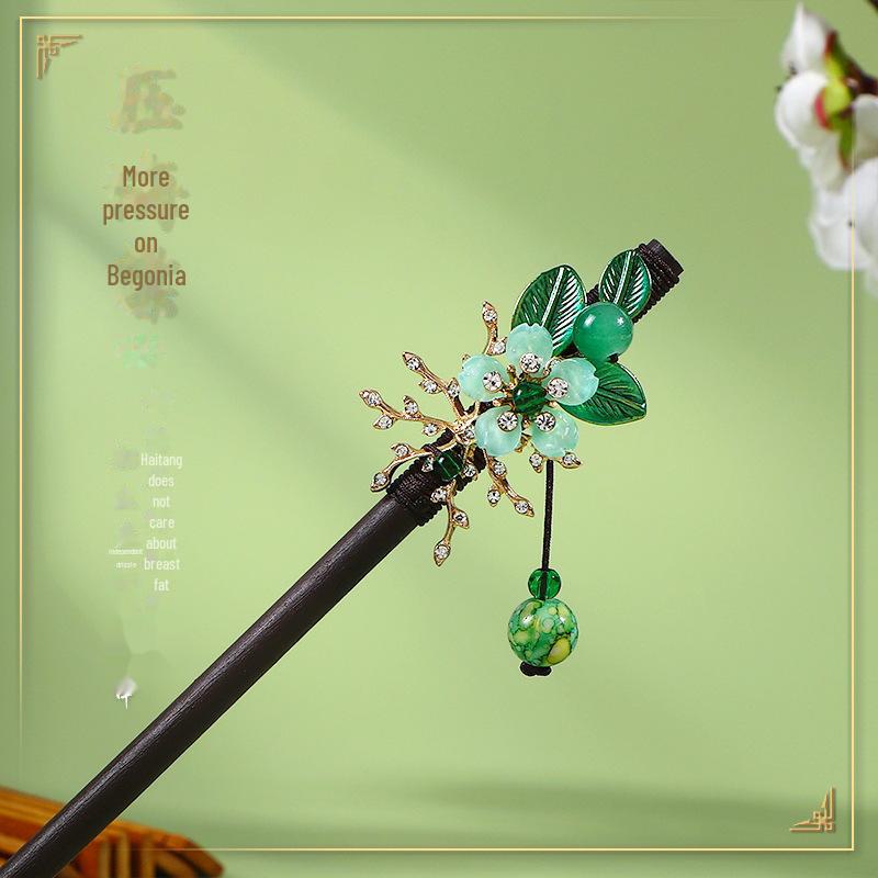 Заколка для волос с кисточкой из искусственного черного дерева в старинном стиле - аксессуар ханьфу для женщин