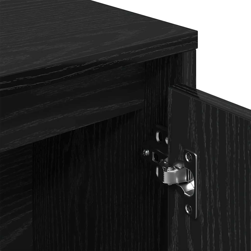 Bookshelf Black Oak Effect 89 x 24 x 101.5 cm Engineered Wood