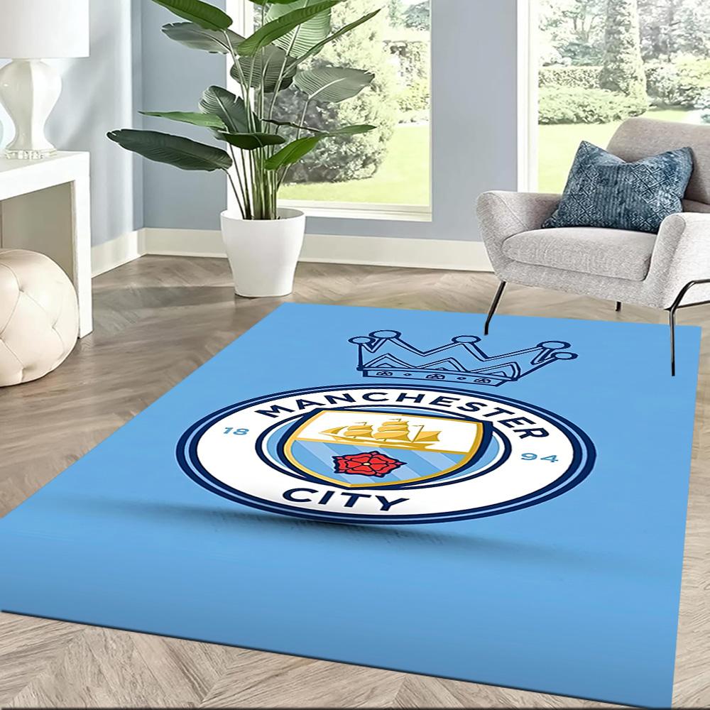 Квадратные ковры Love Manchester City Fc — отличный выбор для гостиных, спален, домашнего декора и в качестве подарков.