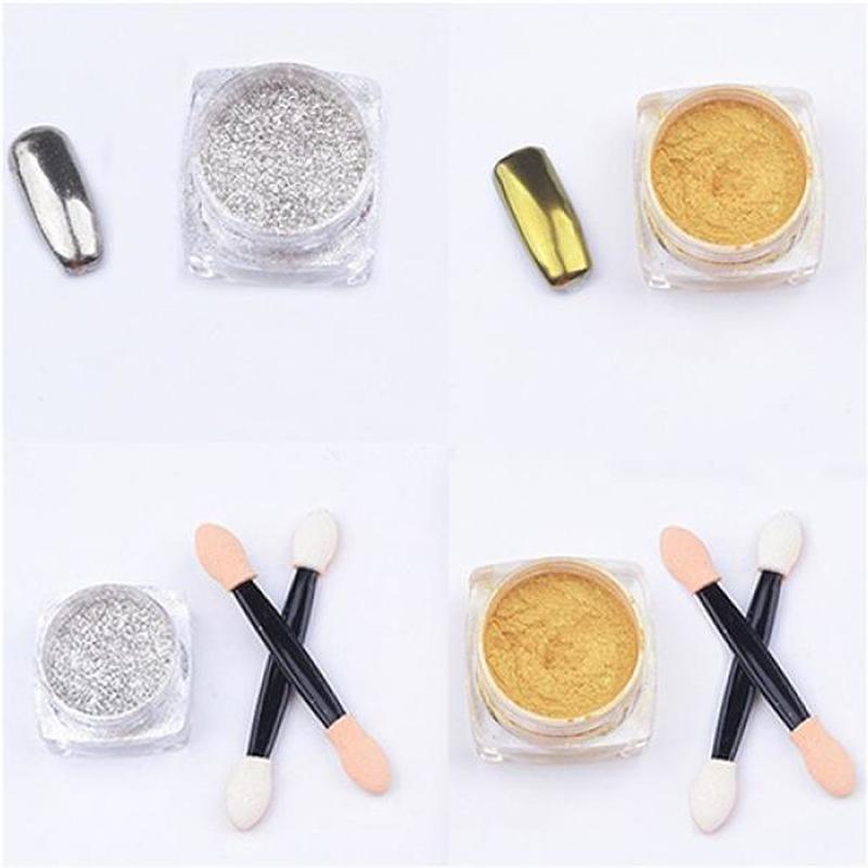Блестящая пудра для ногтей, 2 г, зеркальный хромированный эффект, блестящий пигмент, блестящая пудра для дизайна ногтей, Dustdecoration