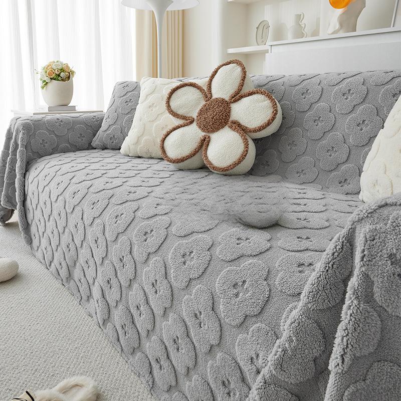 Cream Style Sofa Cover Towel High-Grade Comfortable Cotton Velvet Sofa Towel Plush Sofa Cover Cover Cloth