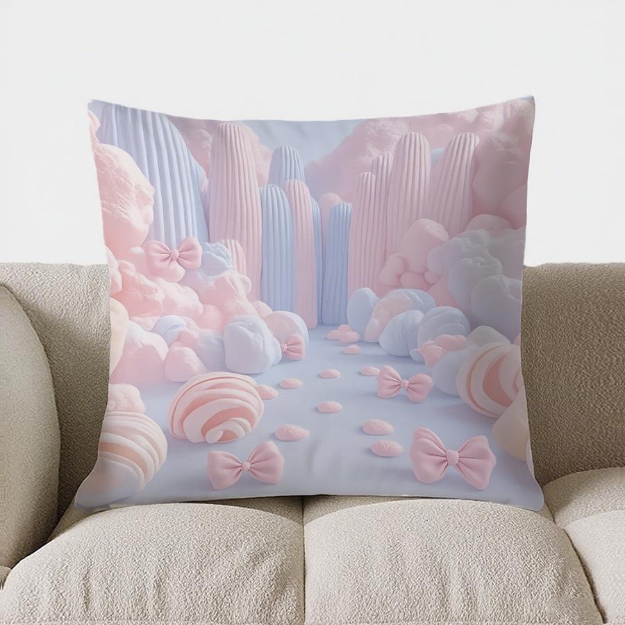 Домашний декор Кэндиленд: Розовые медведи и леденцовые деревья Узор для подушки Наволочка Подходит для дивана, спальни, автомобиля Наволочка