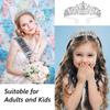 Bridal Hair Accessories Princess Rhinestone Crown with Combs Crystal Headband Silver Tiara Crown