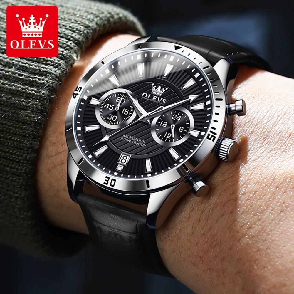 Модные мужские часы бизнес светящиеся кварцевые водонепроницаемые хронограф календарь новые мужские наручные часы