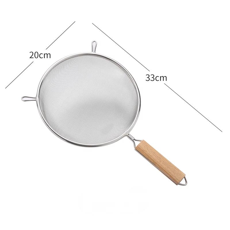 1Pce Stainlesss Steel Fine Mesh Strainer Set Versatile Long-Handle Sieves for Flour Tea Coffee Oil Filtering