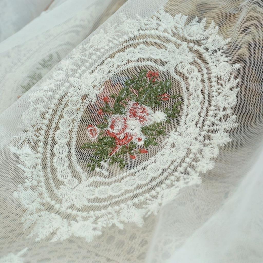 Белая короткая занавеска с цветочной вышивкой, кружевные оконные ламбрекены, пасторальный тюль, вуаль, домашний декор, кухонная дверная перегородка, свадебный ламбрекен