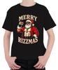 СЧАСТЛИВОГО RIZZMAS Санта-Клаус Виски Мышцы Фитнес Смешной Ретро Унисекс Дети Футболка
