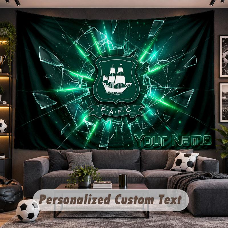 Wall Hanging Tapestry Custom NamePlymouth Argyle FC Pattern Personalized Printed Fabric Wall Decor