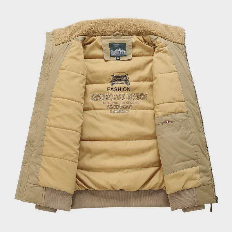 Мужская зимняя куртка Flight Cotton 2024 с воротником из овечьей шерсти, утолщенная, большого размера