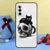 Black Cat Skull Goth Witch Case For Samsung Galaxy A13 A23 A33 A53 A73 A14 A24 A34 A54 A72 A52 A32 A12 A51 A71 A15 A25