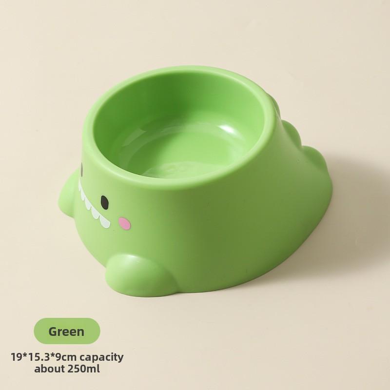 Новая миска для собаки, маленькая миска в форме динозавра для кормления, со скошенным краем и защитой шеи, это набор из нержавеющей стали для еды для домашних животных кошек