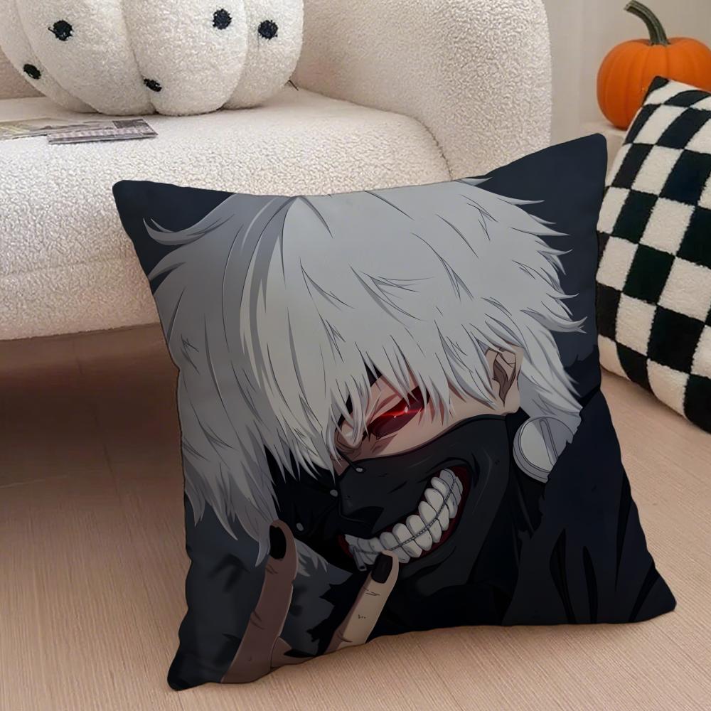 Grim Haunting Tragic Anime TTokyo Ghoul Cushion Cover Throw Pillow Cover Hidden Button Durable Polyester Chair Cushion
