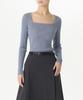 MUSINSA STANDARD WOMAN Women'S Ribbed Slim Square Neck Knit [Blue Grey]