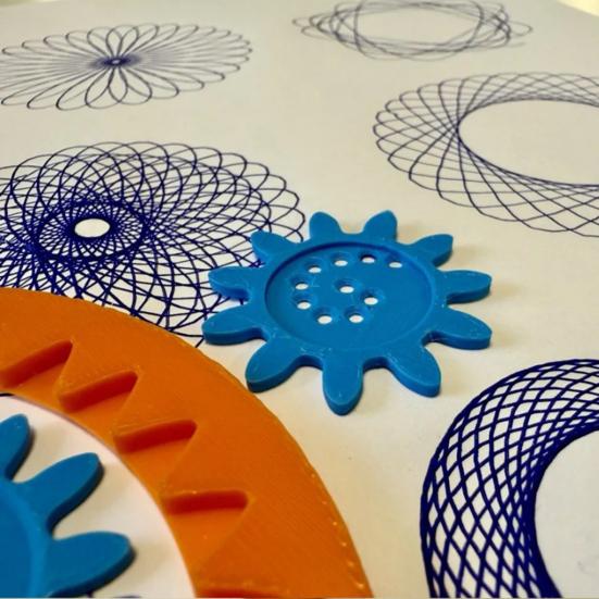 Спиральная художественная шестерня, геометрическая линейка, инструмент для рисования, шаблон спирального круга, набор для рисования, обучающий трафарет для рисования спиральной кривой, товары для рукоделия