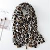 Autumn And Winter Snake Skin Luxury Rose-spotted Ladies Wild Leopard Scarf Female Long Scarf Shawl Thin Brown Fashionable Scarf