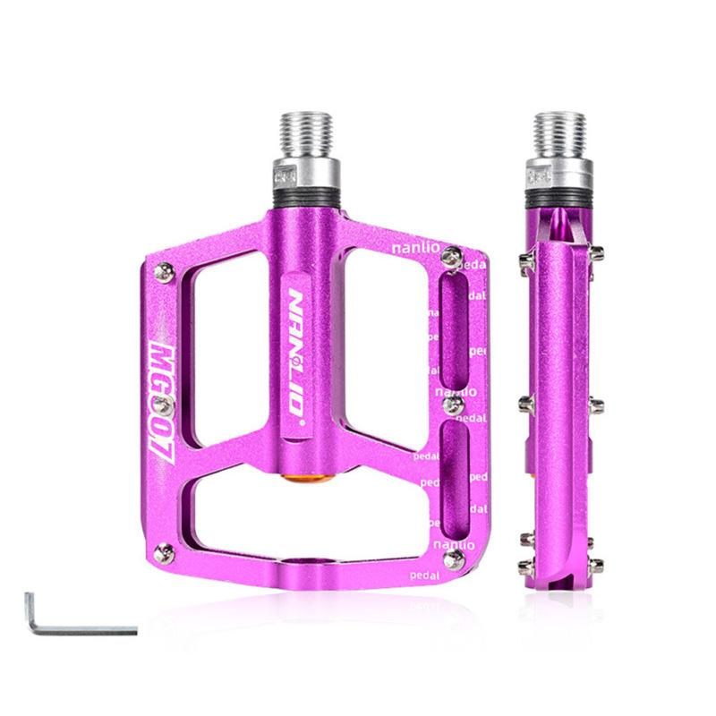 1 пара велосипедных педалей, сверхлегкий алюминиевый сплав, нескользящий стальной подшипник, стильный горный дорожный велосипед