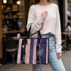Boho Purple Gold Star Pattern Shoulder Bag Stylish Casual Daily Use Tote Bag for Ladies Fashionable Shopping Handbag