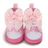 Детские парусиновые повседневные кроссовки с бантиком для новорожденных, милые кроссовки для первых прогулок для маленьких девочек, Нескользящая обувь для малышей