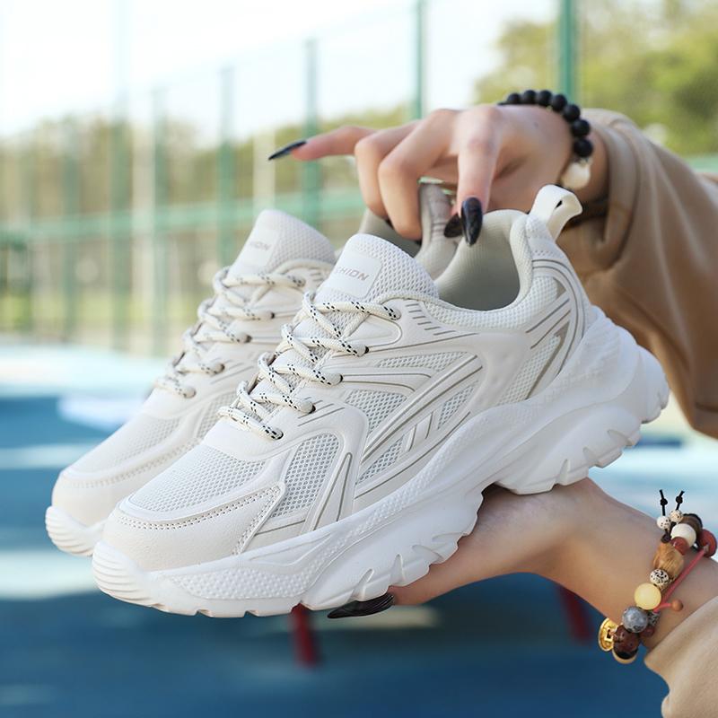 Всесезонные женские спортивные туфли, Дышащие женские спортивные туфли, Женские спортивные туфли на толстой подошве, увеличивающие рост