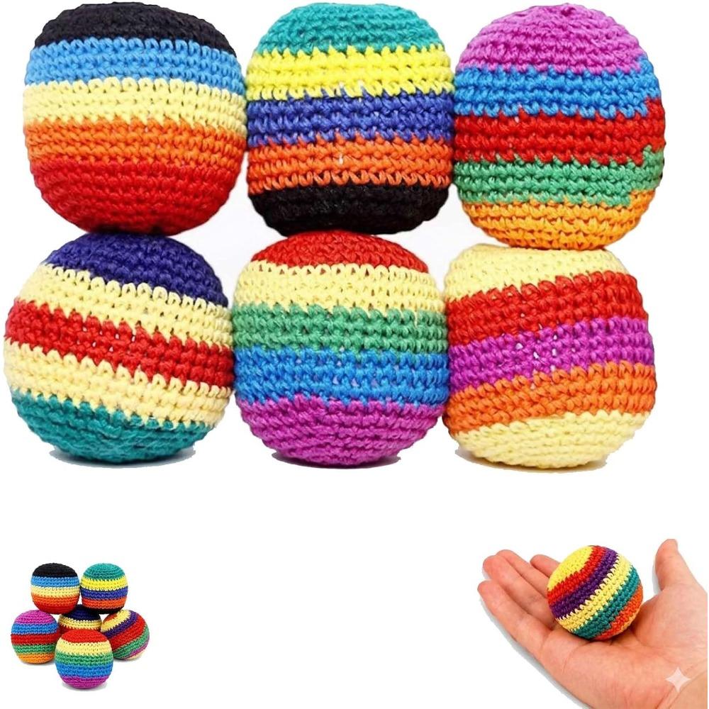 6/12/24 Hand-knitted beanbag, 2026 Multicolor crochet beanbag for adults, soft crochet beanbag/juggling ball (suitable for beginners).