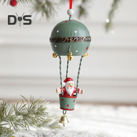 Рождественский кулон, железный воздушный шар, украшение с колокольчиком, фигурка Санта-Клауса, подвесные украшения в виде воздушного шара для рождественской елки, стола, камина