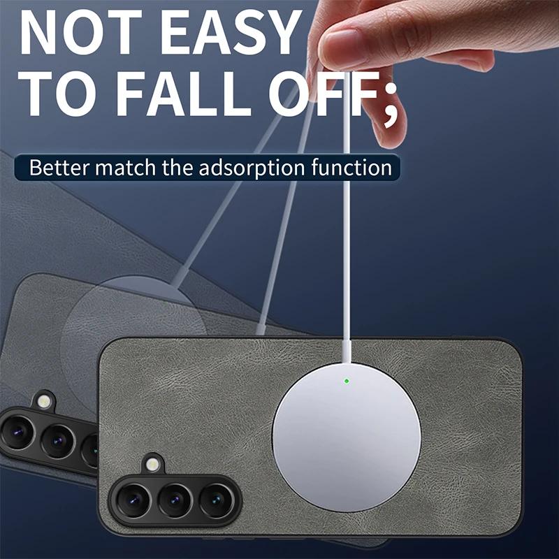 Чехол 56 36 для Magsafe Роскошная магнитная матовая накладка из овечьей кожи для Samsung Galaxy A56 A36 A55 A54 A06 Противоударный бампер