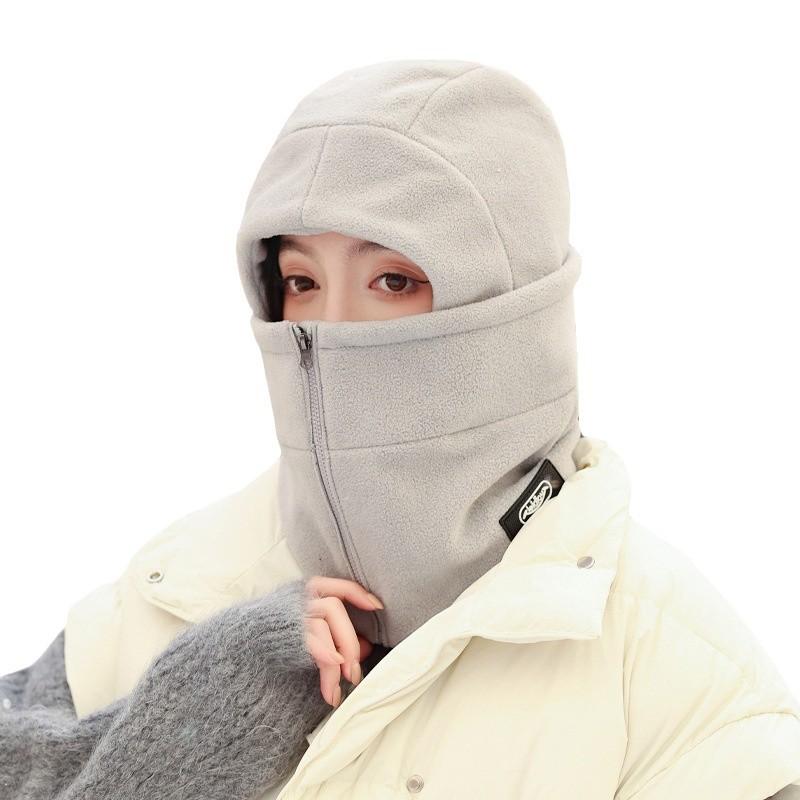 Зимняя шапка женская флисовая шапка с защитой ушей мужская уличная утолщенная для велоспорта защита от холода шарф-капюшон цельная шапка