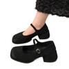 French retro high heels square head single shoes women's shoes 2025 new spring and autumn temperament evening Mary Jane shoes