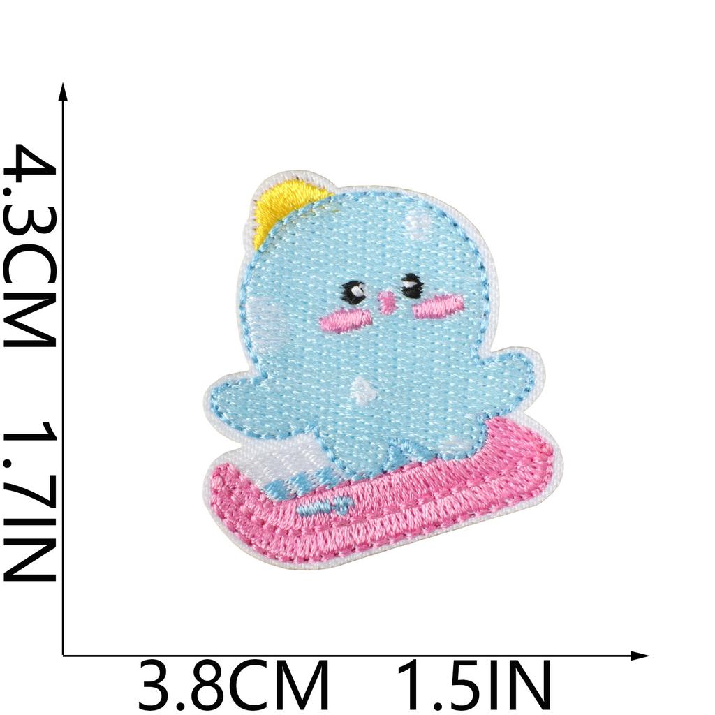 Ocean Concert Embroidery Cloth Sticker Mermaid Patch Sticker Bag Decoration Whale Coral Cute Embroidery Label Ironing