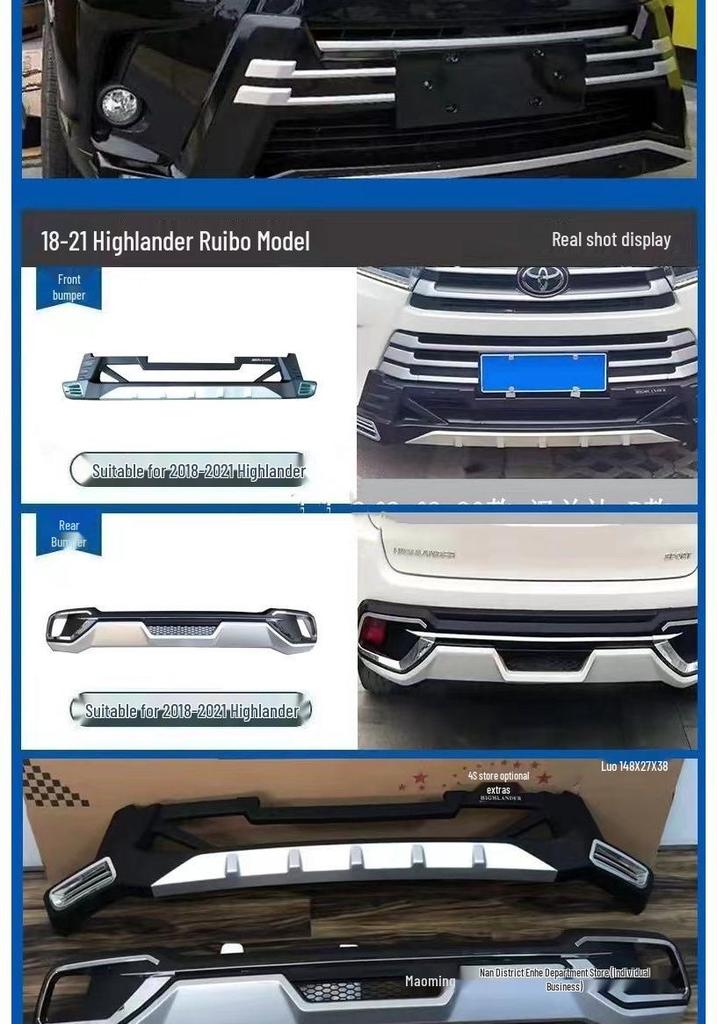 Защита переднего бампера и обвес для Toyota Highlander (Модели 2018-2024 гг.)