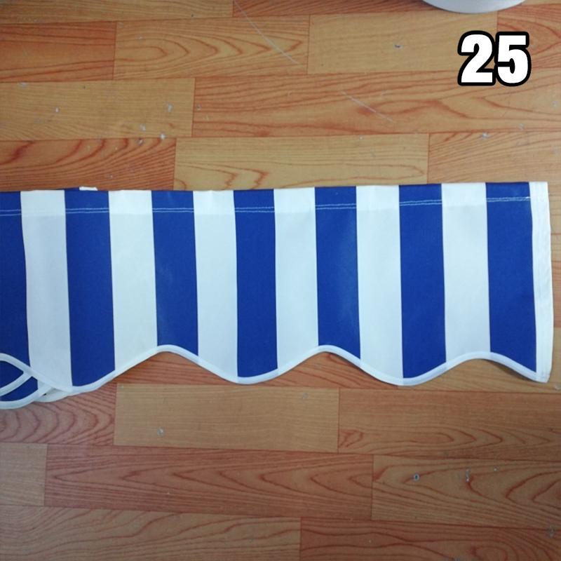 Waterproof Wavy Valance Sun Shade Canopy Patio Awning Store Banner Replacement Durable Sunshade Canopy Cloth Gray Beige Strips
