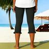 Women's Color Casual, Fashionable And Comfortable Cropped Pants