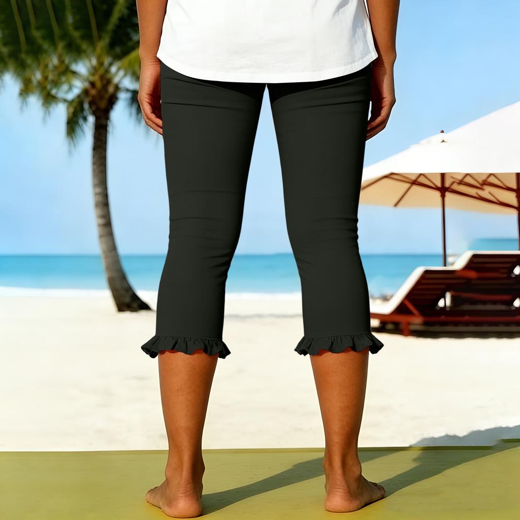 Women's Color Casual, Fashionable And Comfortable Cropped Pants
