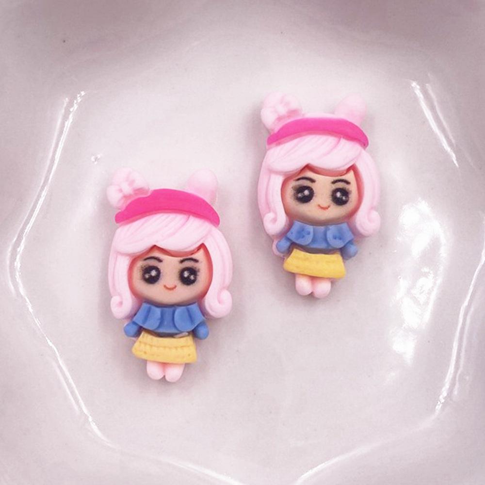 20 шт., красочные смоляные мини-принцессы для девочек, аниме, кабошон с плоской спинкой, скрапбукинг, аксессуары для рукоделия, декор, фигурка