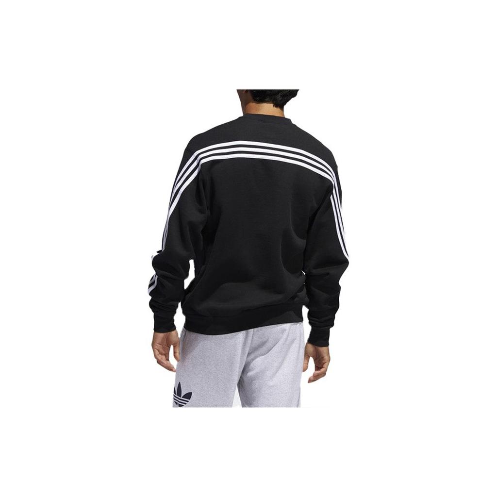 adidas Оригинальная толстовка в полоску с трилистником, свободная посадка, осенние мужские топы, черные FM1522