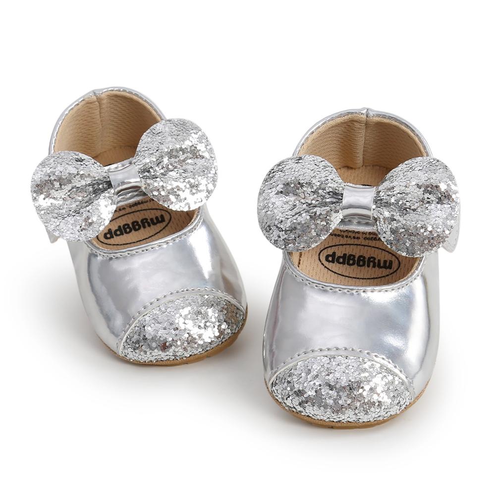 Infant Baby Girls Soft Sole Bowknot Princess Wedding Dress Mary Flats Prewalker Newborn Baby Sneaker Shoes 0-18M