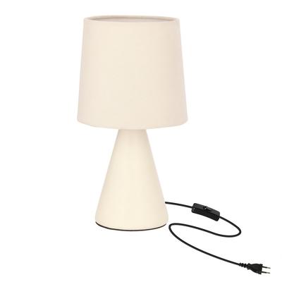 Decorative Ceramic Table Lamp with a Velvet Shade, Beige, 1xE14 40W SATTI Candellux