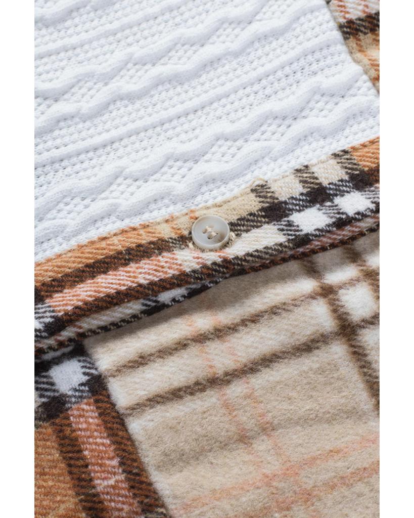 Azura Exchange Лоскутная клетчатая рубашка-пиджак с карманом