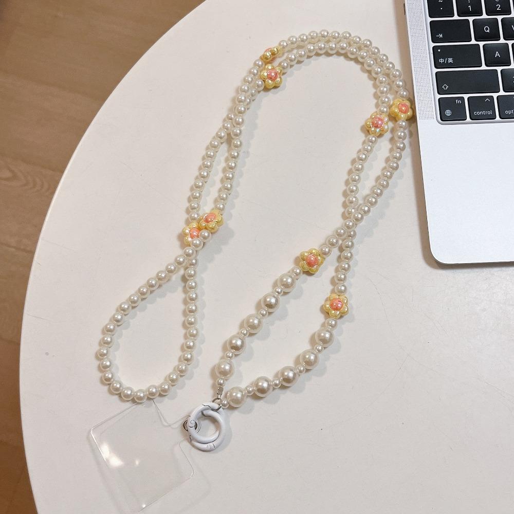 Hanging Rope Crossbody Phone Strap Flower Beads Phone Neck Straps  Hanging Ornaments