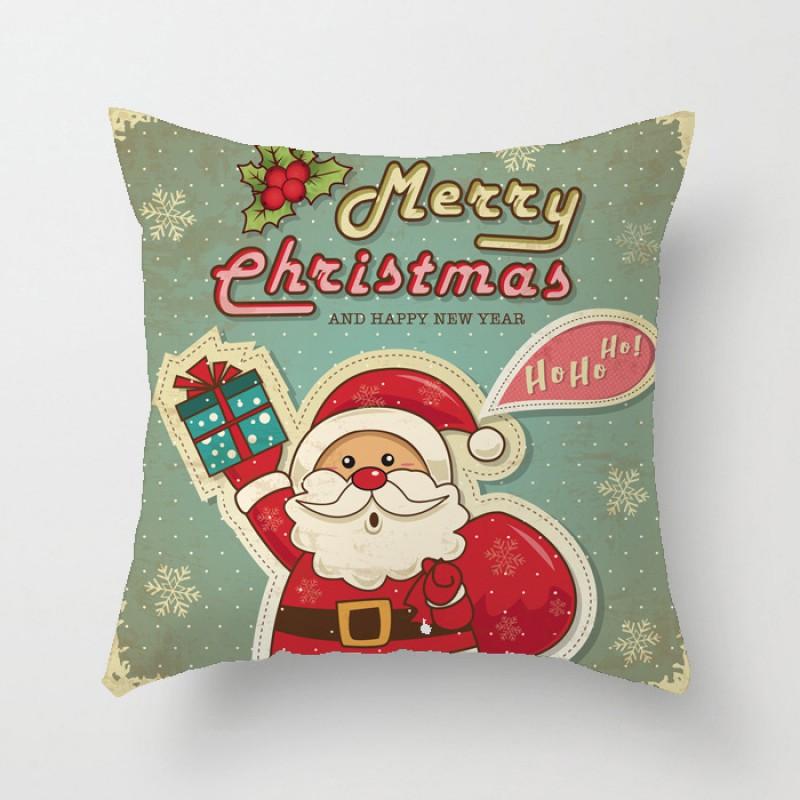 Christmas Throw Pillow Cover 45x45cm Plush Velvet Decorative Cushion Case Sofa Car Home Holiday Gift